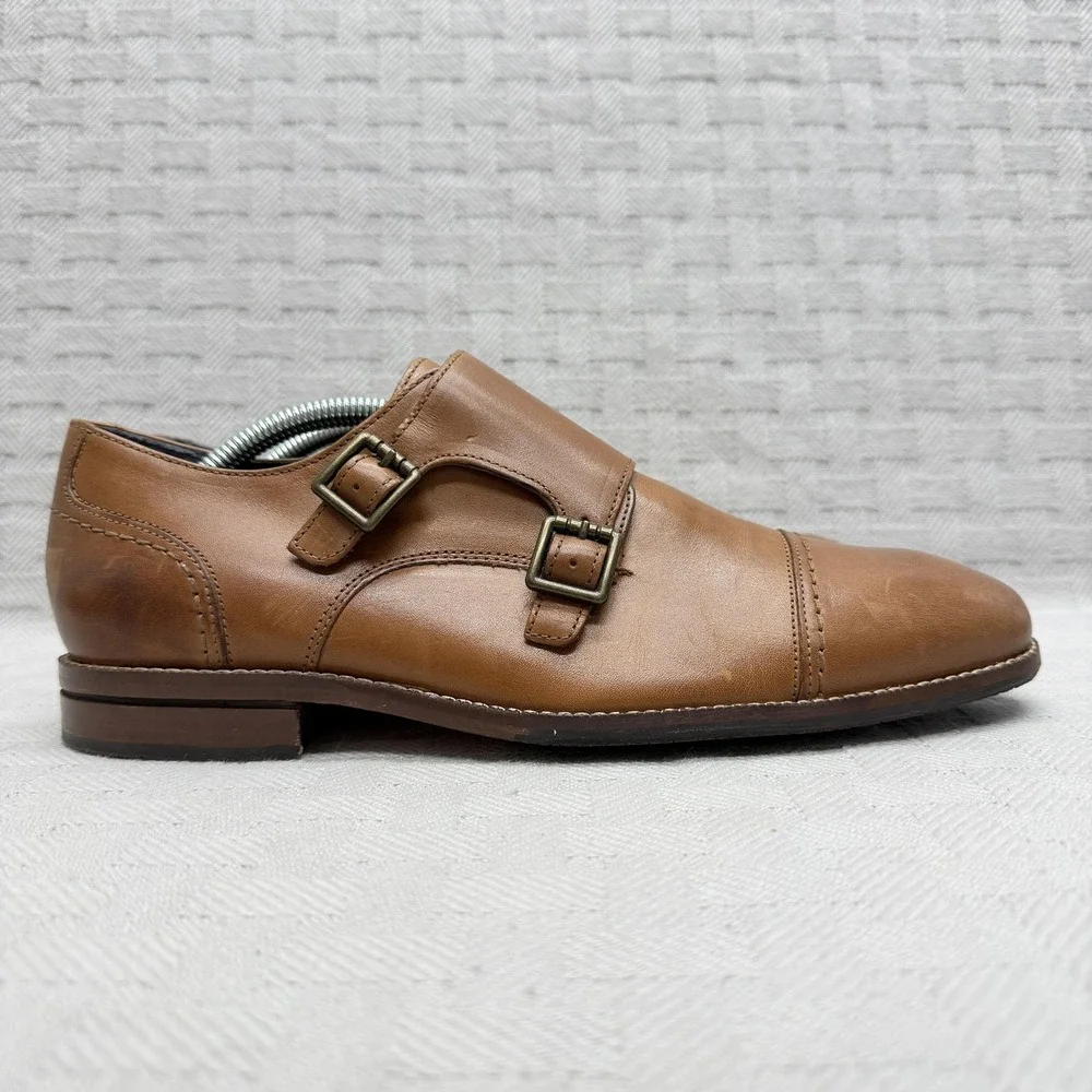 Cole Haan Shoes Mens Size 8.5 Brown Monk Strap Grand.360 Leather Dress‎